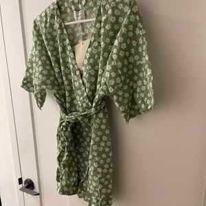 Sabo Skirt Green Floral Wrap Top